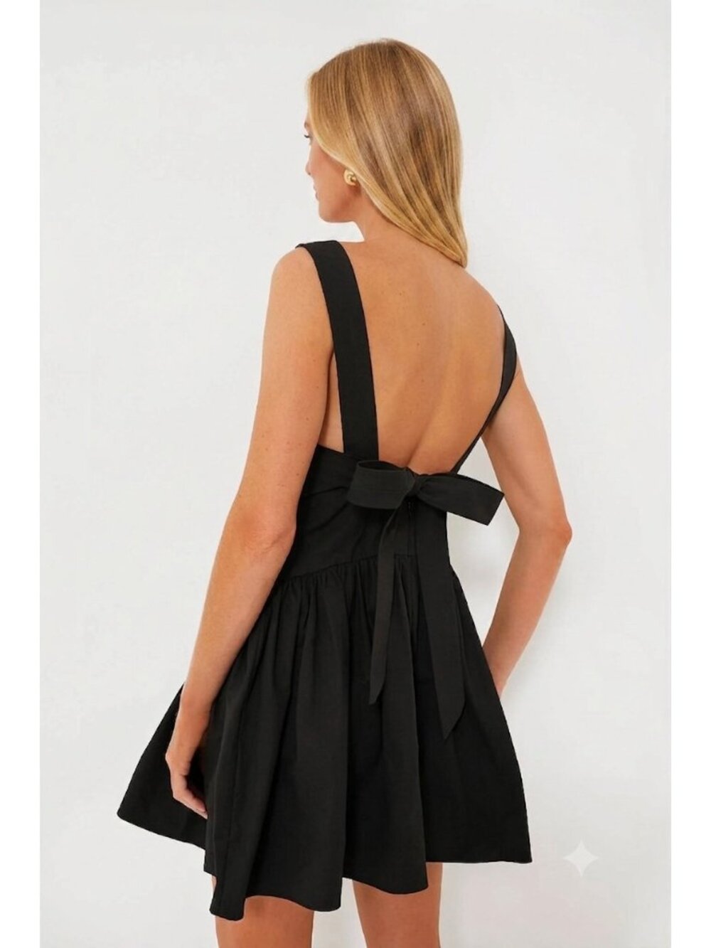 OPT One Pretty Thing Black Sleeveless Savvas Tie Shoulder Mini Dress size S NWT - Picture 2 of 9